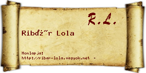 Ribár Lola névjegykártya